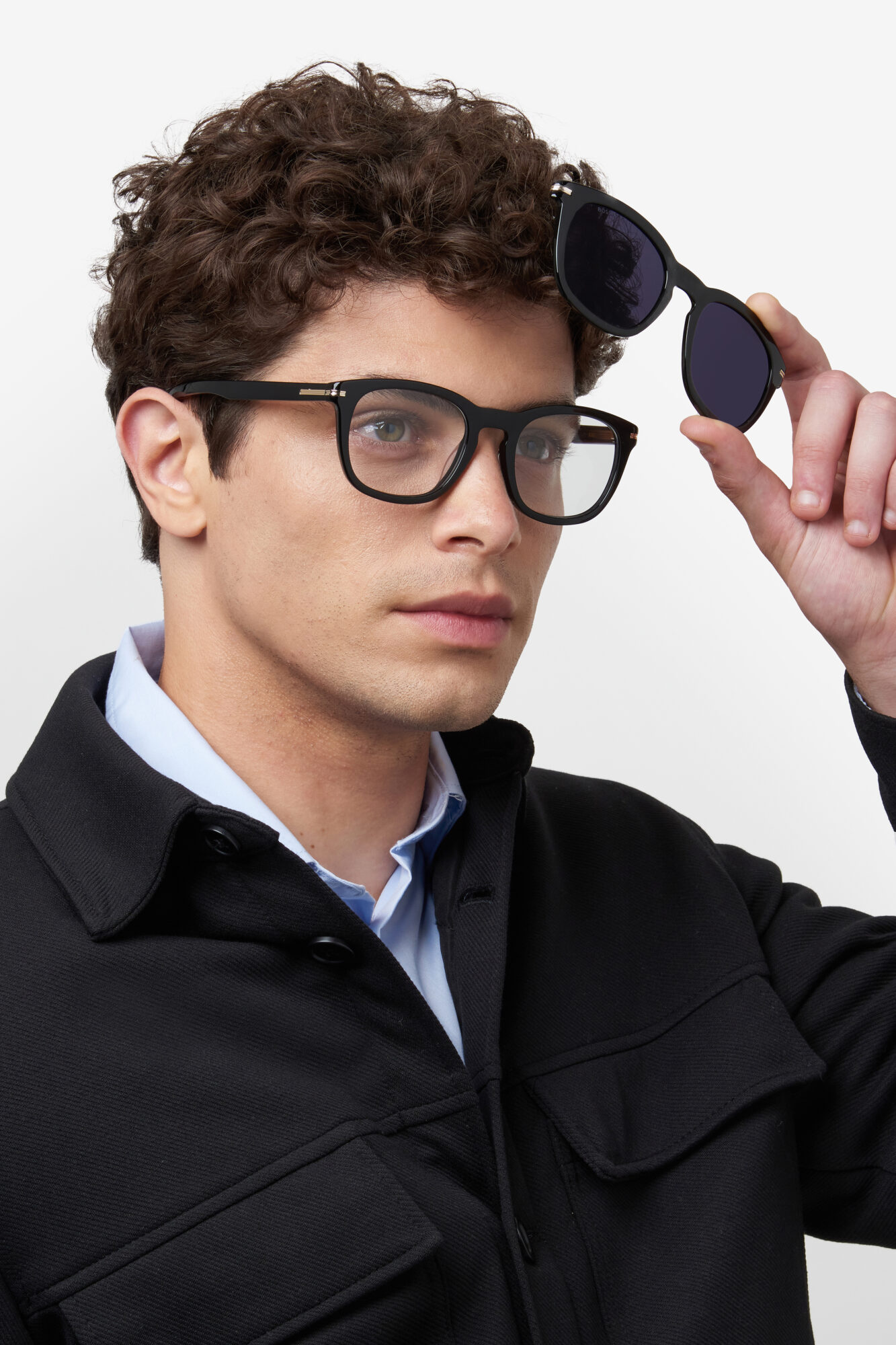 HUGO BOSS - BOSS 1725/G/CS BLACK 1 Occhiale HUGO BOSS da OPT + CLIP-ON Uomo 1