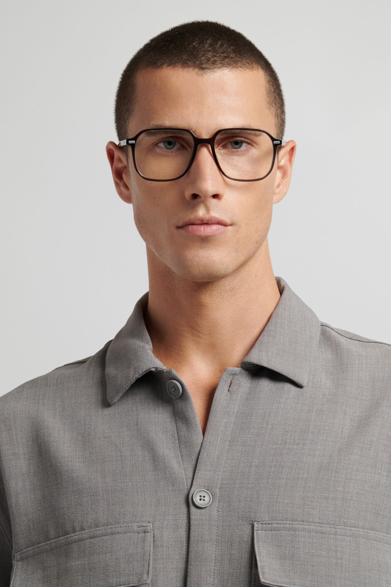 HUGO BOSS - BOSS 1883 SHADED GREY TEXTURE TRANSPARENT GRE 1 Occhiale HUGO BOSS da Vista Uomo 1